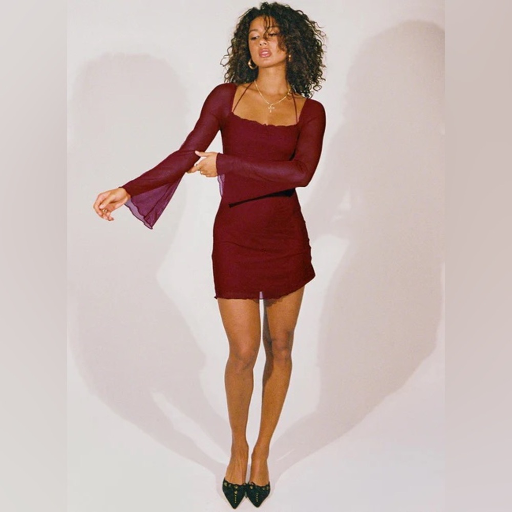 Princess Polly Red Bell Sleeve Bodycon Dress